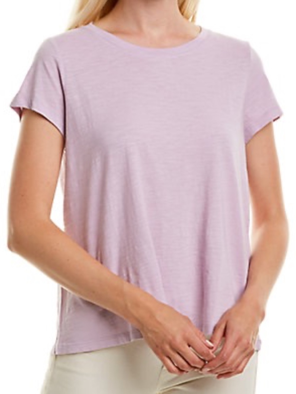 New Eileen Fisher Organic 100% Cotton Blend Lavender Top SZ L Never Worn w/Tags